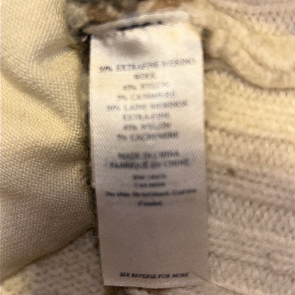 FAHERTY x B Yellowtail Wool Cashmere Fair Isle Zip Up Cardigan Sweater Size L - Picture 6 of 10